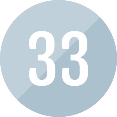 33 numaralı simge, vektör illüstrasyonu      