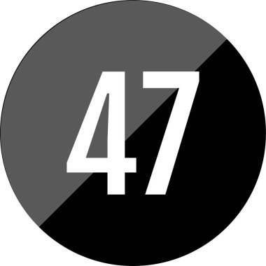 Number 47 icon. flat vector illustration