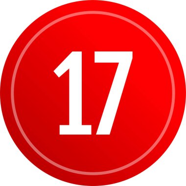 17 numaralı simge vektör illüstrasyonu