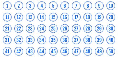 Üzerinde numaralar olan düğmeler. vektör illüstrasyonu