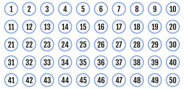 Üzerinde numaralar olan düğmeler. vektör illüstrasyonu