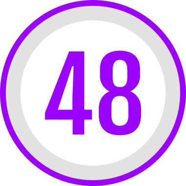 48 numaralı logo, vektör illüstrasyonu 