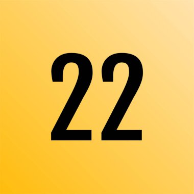 22 numaralı işaret simgesi, vektör illüstrasyonu