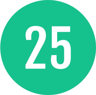 25 numaralı simge. vektör illüstrasyonu