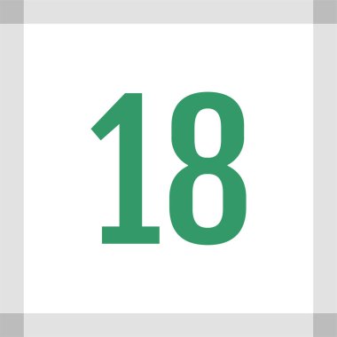 Number 18 icon. flat vector illustration
