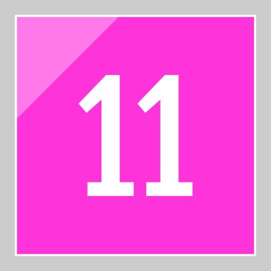 Number 11 icon. flat vector illustration