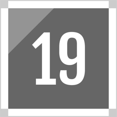19 numaralı simge, web basit illüstrasyon
