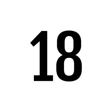 Number 18 icon. flat vector illustration