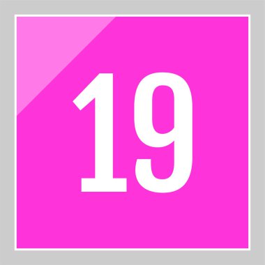19 numaralı simge, web basit illüstrasyon