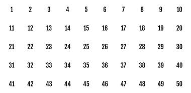 Numara simgesi ayarlandı. 1 'den 50' ye kadar düz vektör çizimi