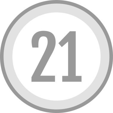 21 numaralı simge vektör illüstrasyonu