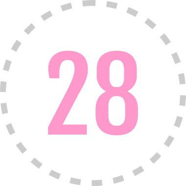 28 numaralı simge vektör illüstrasyonu