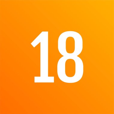 Number 18 icon. flat vector illustration