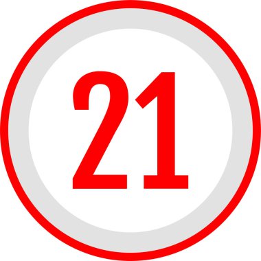 21 numaralı simge vektör illüstrasyonu