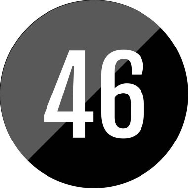 Number 46 icon. flat vector illustration