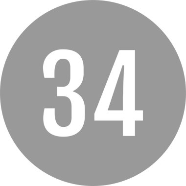 34 numaralı simge, vektör illüstrasyonu      