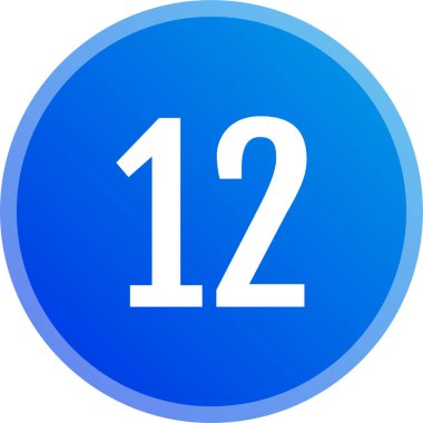 12 numaralı simge, vektör illüstrasyonu