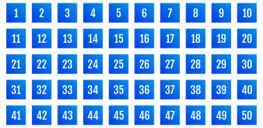 Üzerinde numaralar olan düğmeler. vektör illüstrasyonu