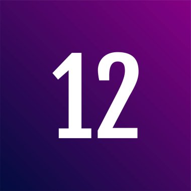12 numaralı simge, vektör illüstrasyonu
