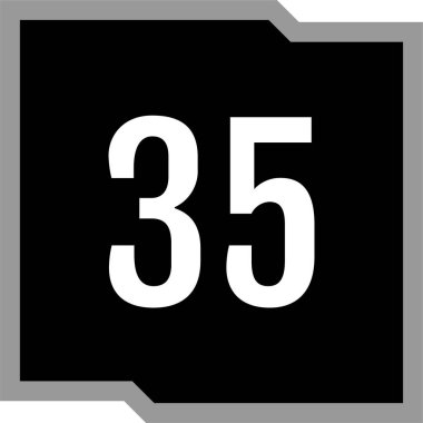 35 numaralı simge vektör illüstrasyonu
