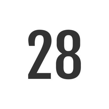 28 numaralı simge vektör illüstrasyonu