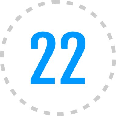 22 numaralı işaret simgesi, vektör illüstrasyonu
