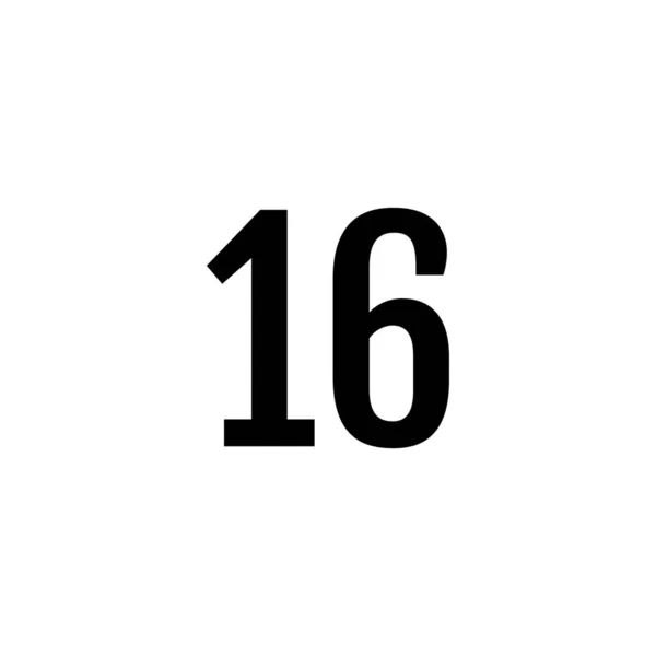 Sechzehn Schaltfläche Mit Der Nummer Einfaches Web Symbol — Stockvektor
