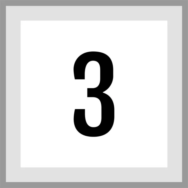 Web Symbol Nummer Drei Taste — Stockvektor