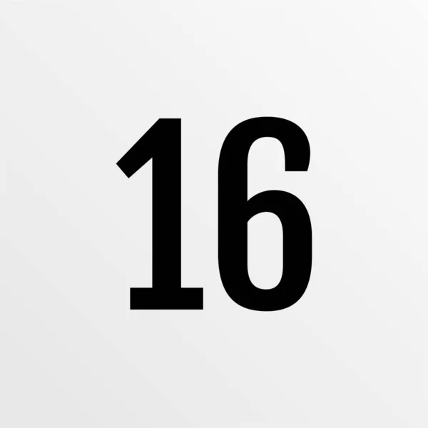 Номер Шістнадцять Кнопка Проста Веб Іконка — стоковий вектор