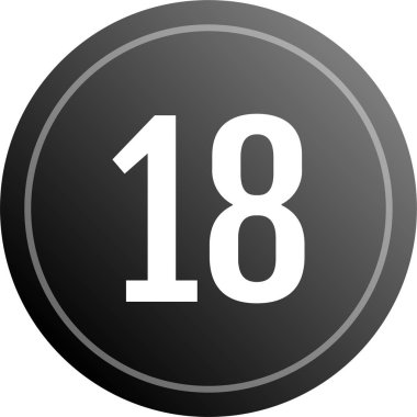 Number 18 icon. flat vector illustration