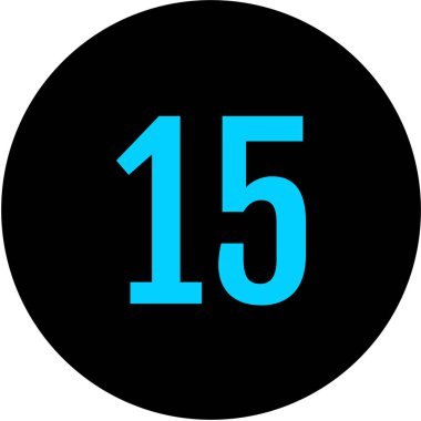 15 numaralı simge, vektör illüstrasyonu      