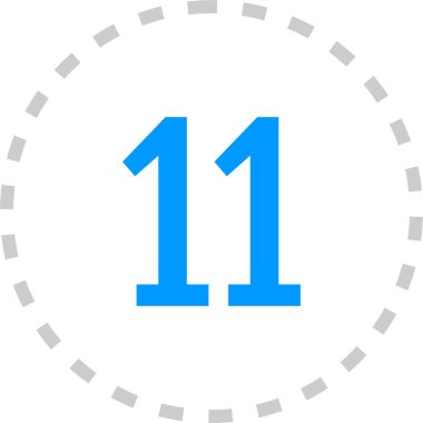 Number 11 icon. flat vector illustration