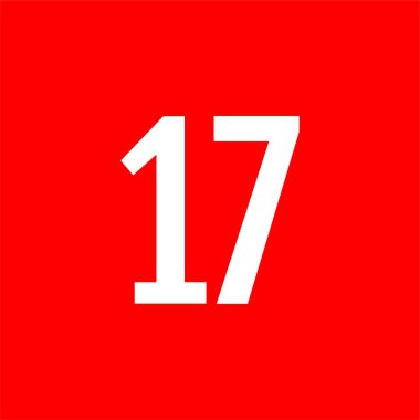 17 numaralı simge vektör illüstrasyonu