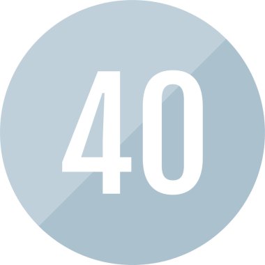 40 numaralı simge, vektör illüstrasyonu      