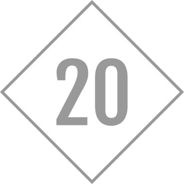 20 numaralı işaret simgesi, vektör illüstrasyonu