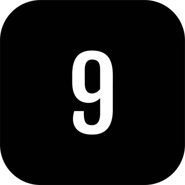 Number 9 icon. flat vector illustration