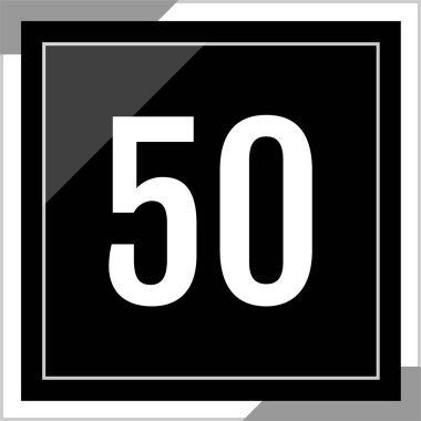 Number 50 icon. flat vector illustration