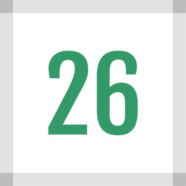 26 numaralı simge, vektör illüstrasyonu