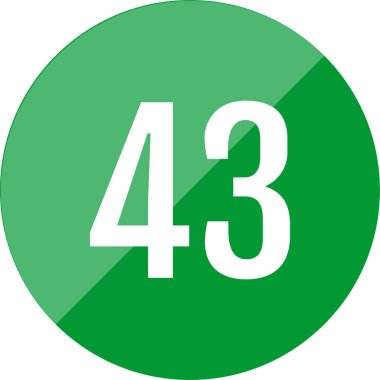 Number 43 icon. flat vector illustration