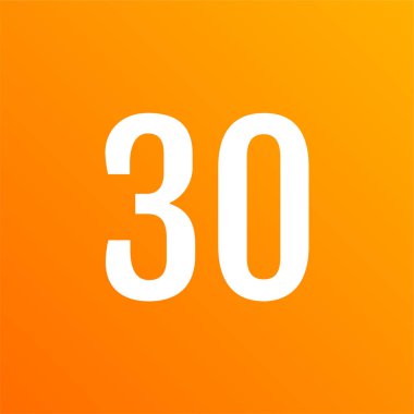 30 numaralı simge vektör illüstrasyonu