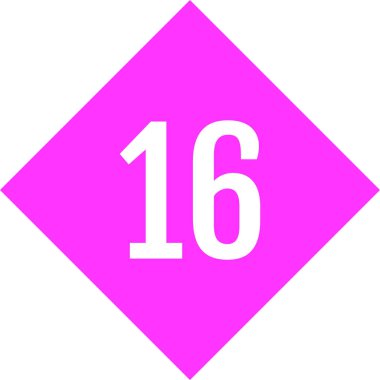 On altı numara. 16 numaralı düğme. Basit web simgesi
