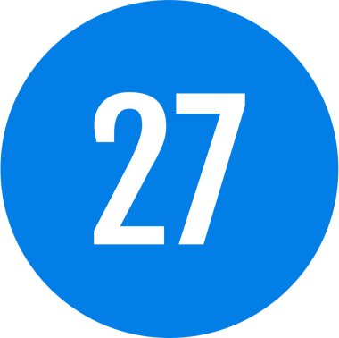 27 numaralı simge vektör illüstrasyonu