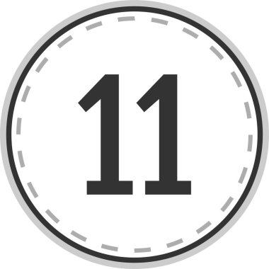 Number 11 icon. flat vector illustration