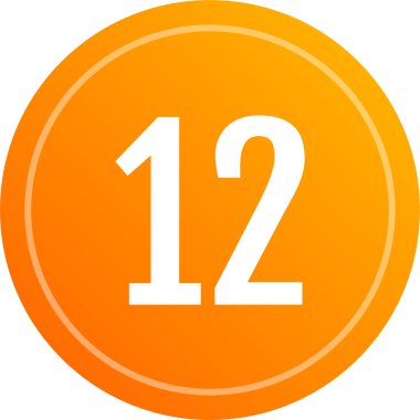 12 numaralı simge, vektör illüstrasyonu