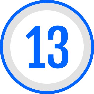 13 numaralı simge, modern vektör illüstrasyonu