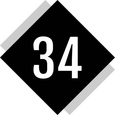 34 numaralı simge vektör illüstrasyonu