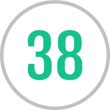 Number 38 icon. flat vector illustration