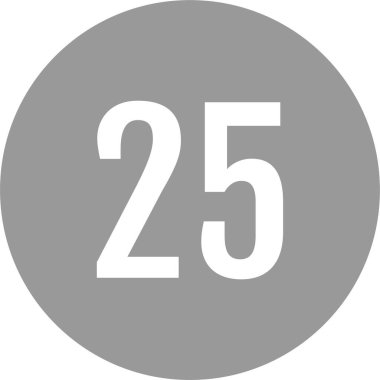 25 numaralı simge, vektör illüstrasyonu      