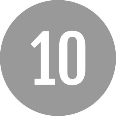 Number 10 icon. flat vector illustration