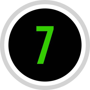 7 numaralı simge, vektör illüstrasyonu      